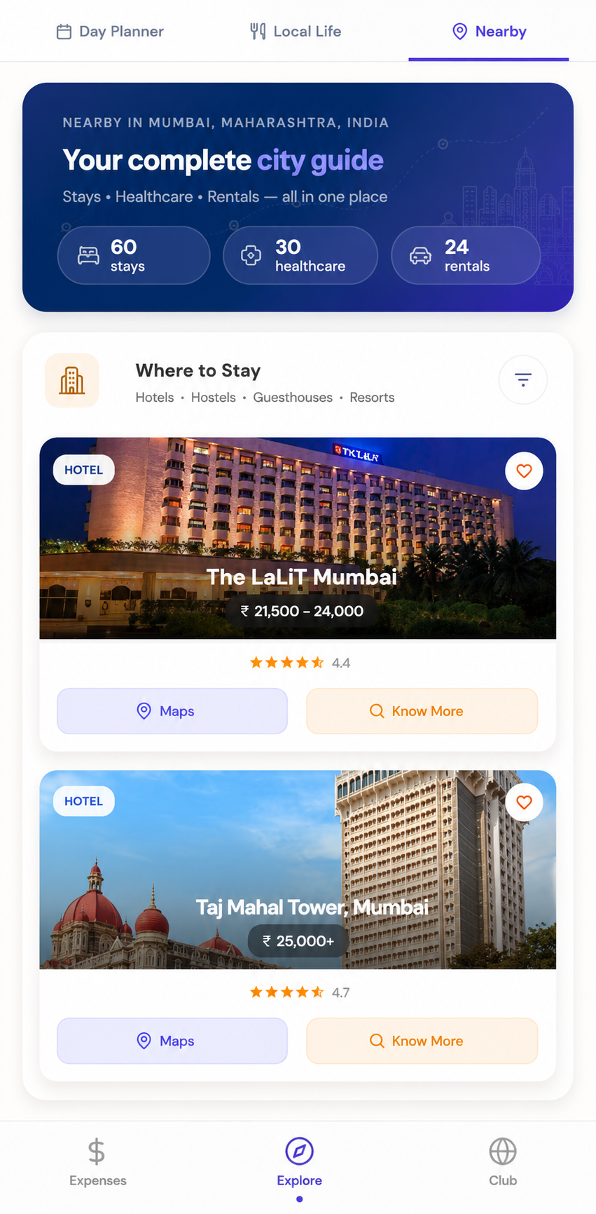 Explore nearby places