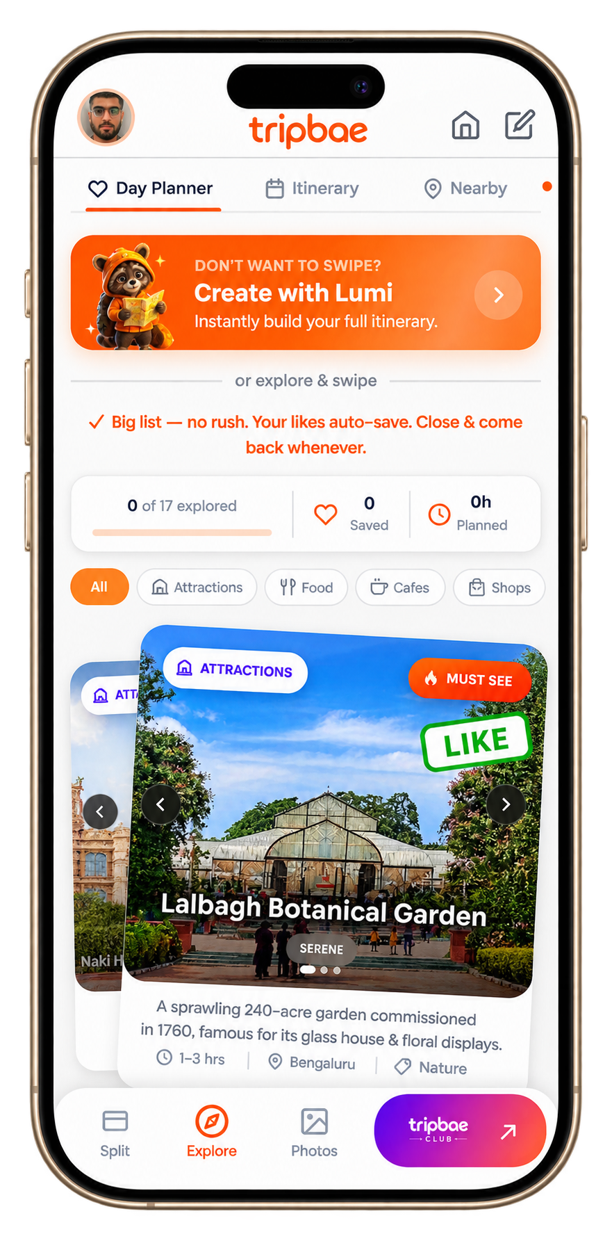 Swipe to explore